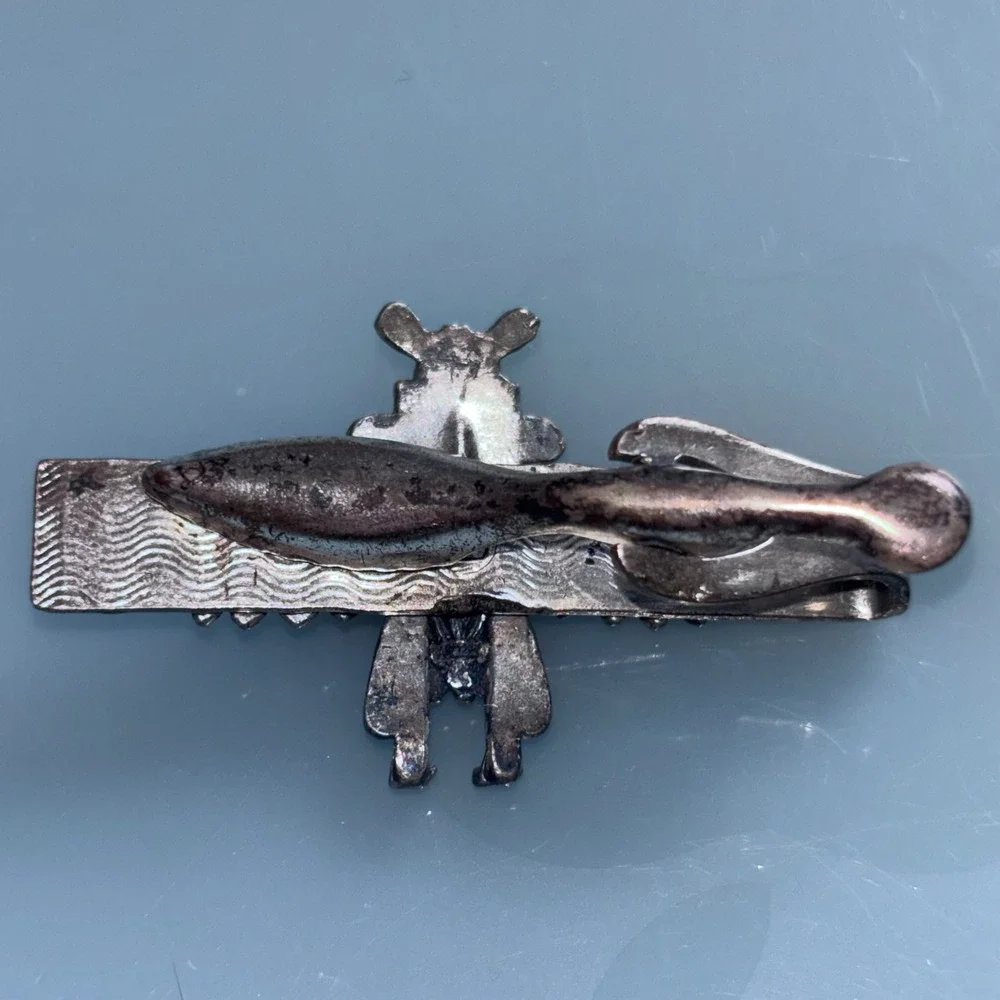 Mens OS Kachina Silver Turquoise Thunderbird Tie Clip Southwestern Tribal